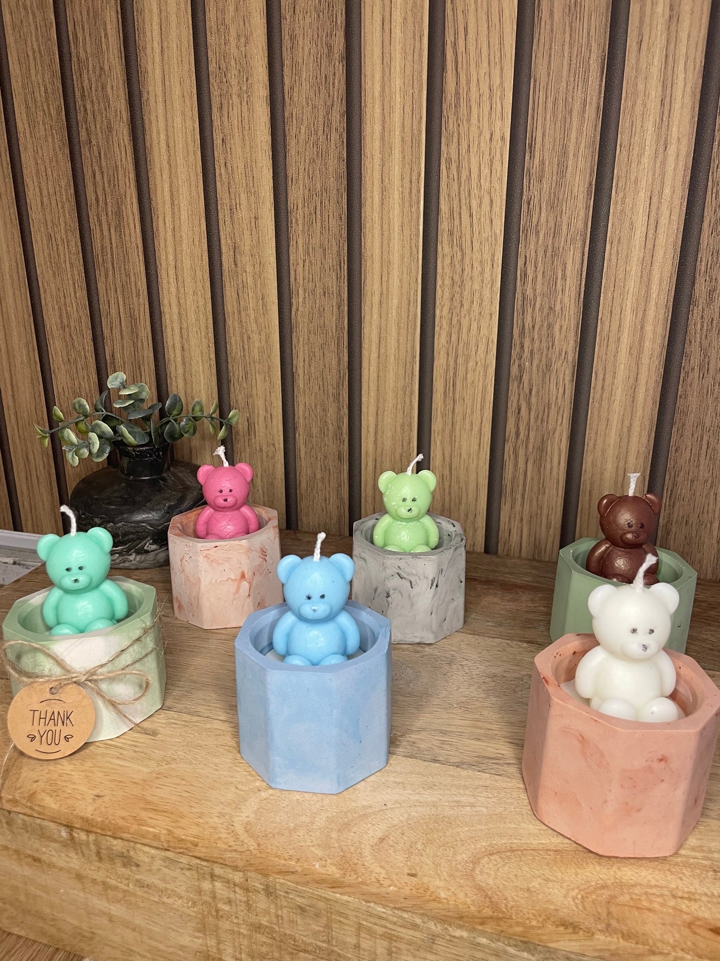 Décoration bougie parfumée nounours personnalisable pour cadeaux événements et cérémonies