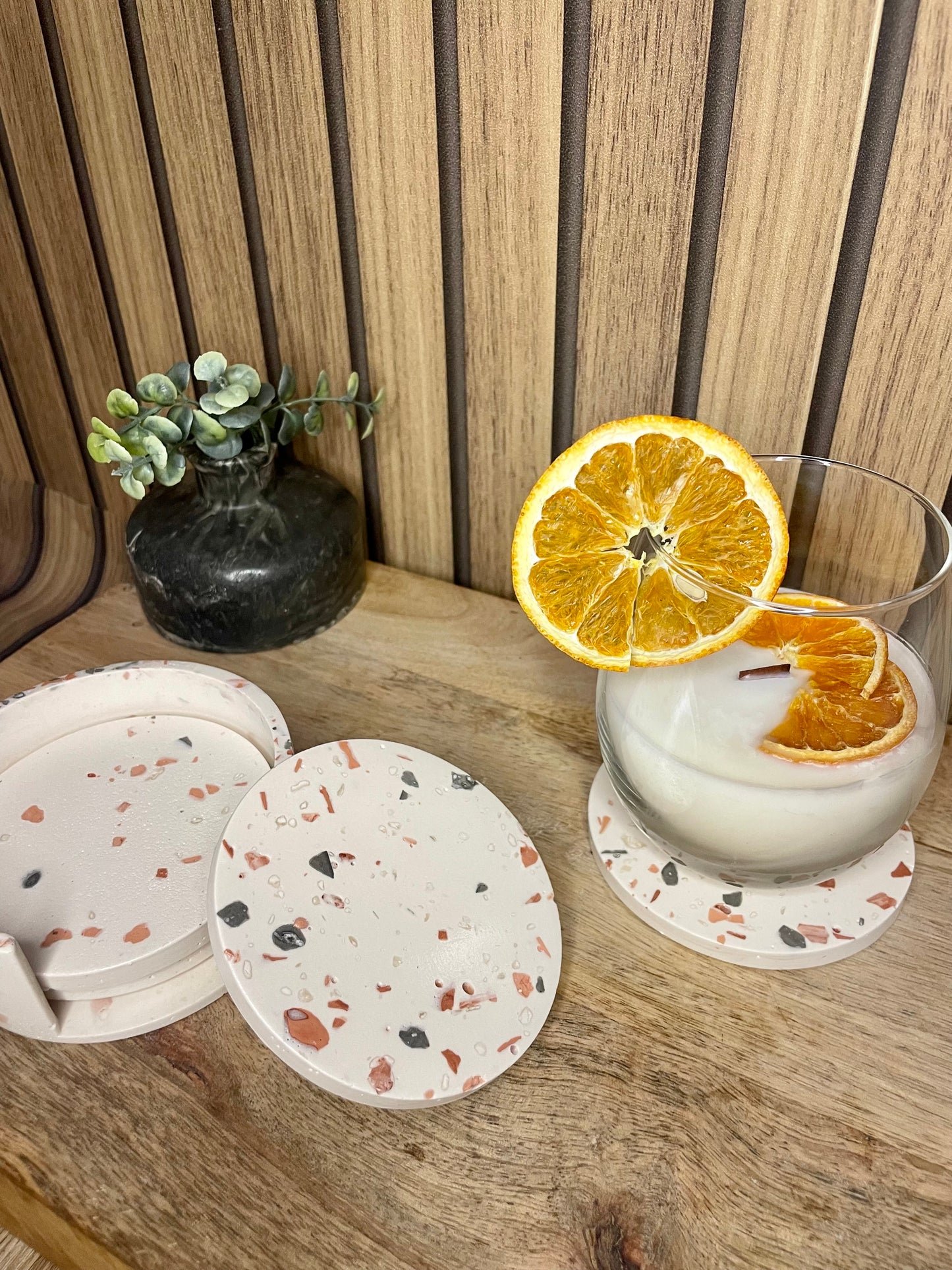 Dessous de verres. TERRAZZO. Cocktails. Apéro. Verres. Socle de rangements. Invités. Vaisselles. Accessoires maison.