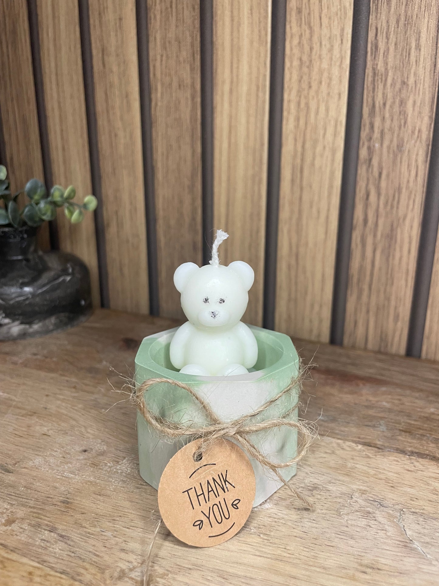 Décoration bougie parfumée nounours personnalisable pour cadeaux événements et cérémonies
