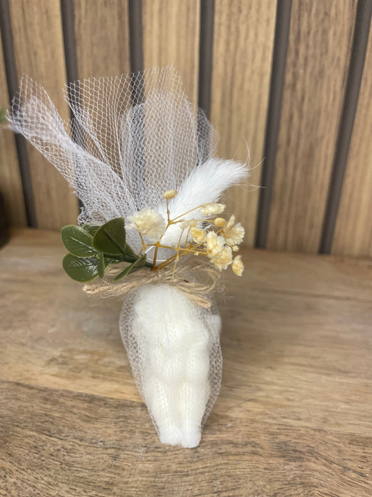Décoration bougie parfumée ange et fleurs séchées personnalisable. Cire végétal et fragrances de Grasse. Bougie artisanale. Cadeaux pour événements et cérémonies