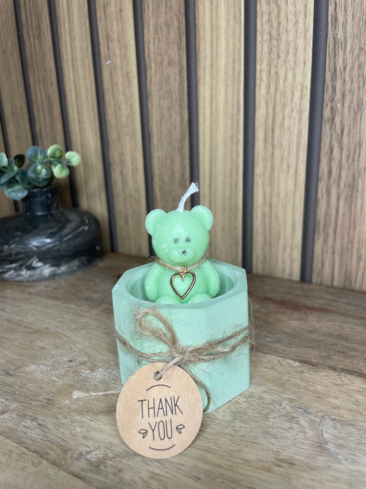 Décoration bougie parfumée nounours personnalisable pour cadeaux événements et cérémonies