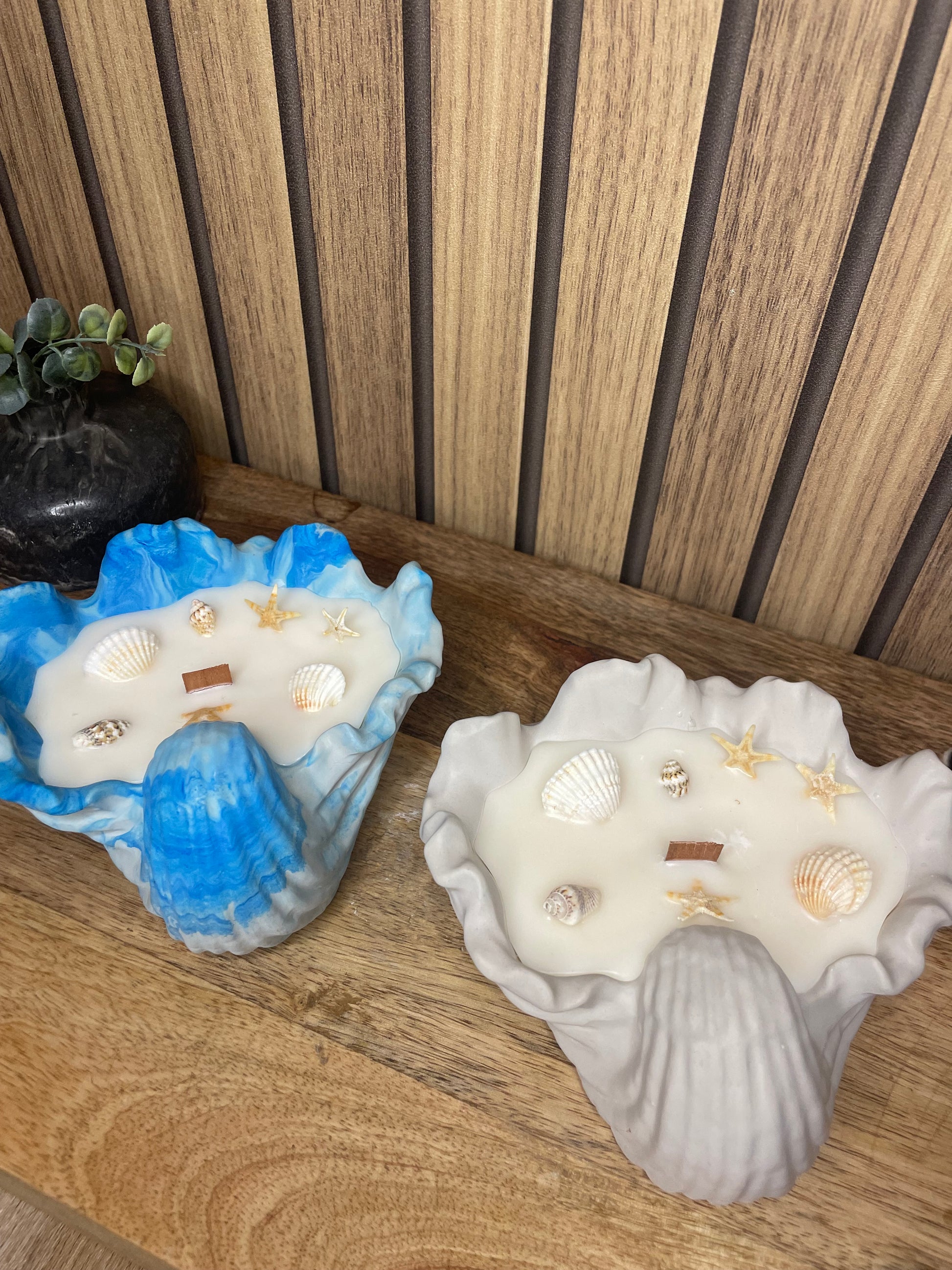 Décoration bougie parfumée coquillages personnalisable