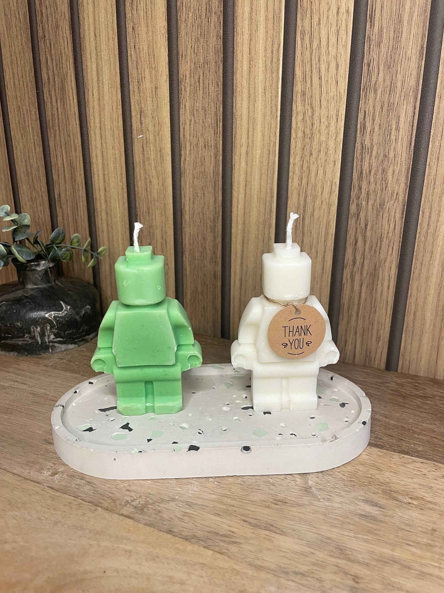 Décoration Bougie parfumée Lego et fleurs séchées pour cadeaux événements et cérémonies