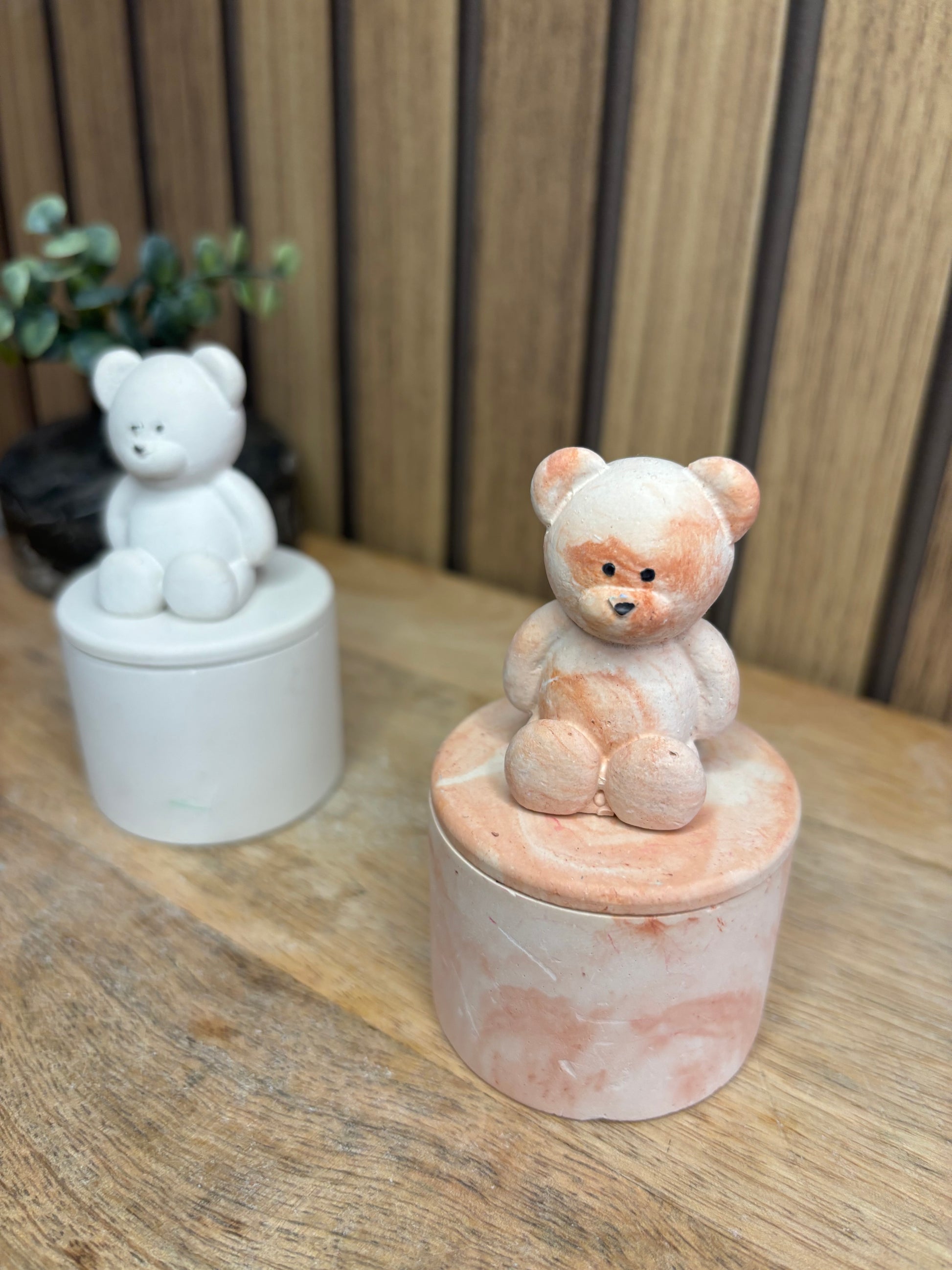 Bougie parfumée. Déco chambre enfant. Ourson. Nounours. Cadeaux invités. Anniversaire. Idée cadeau. Baptême. Boîte à bijoux.