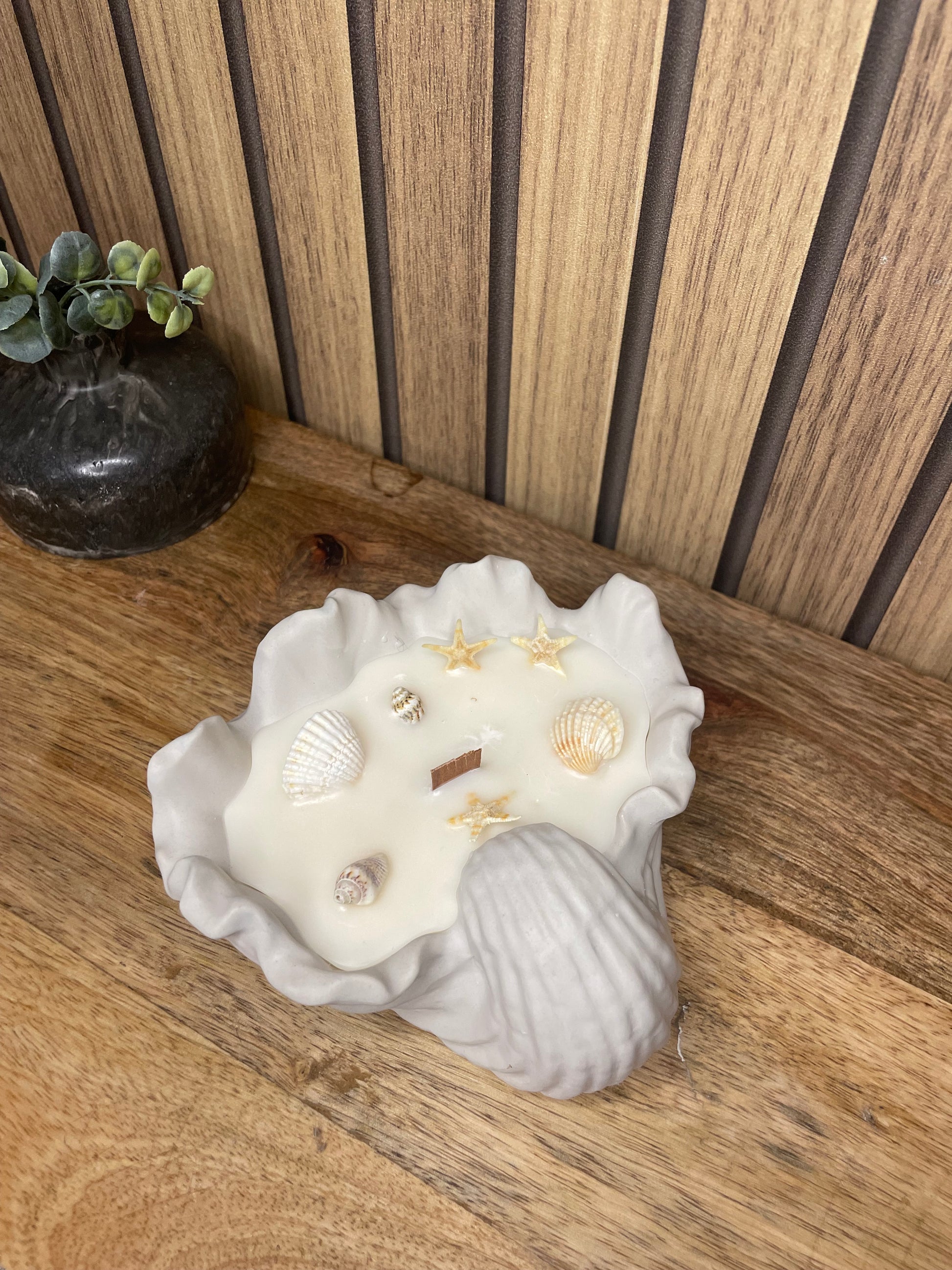 Décoration bougie parfumée coquillages personnalisable