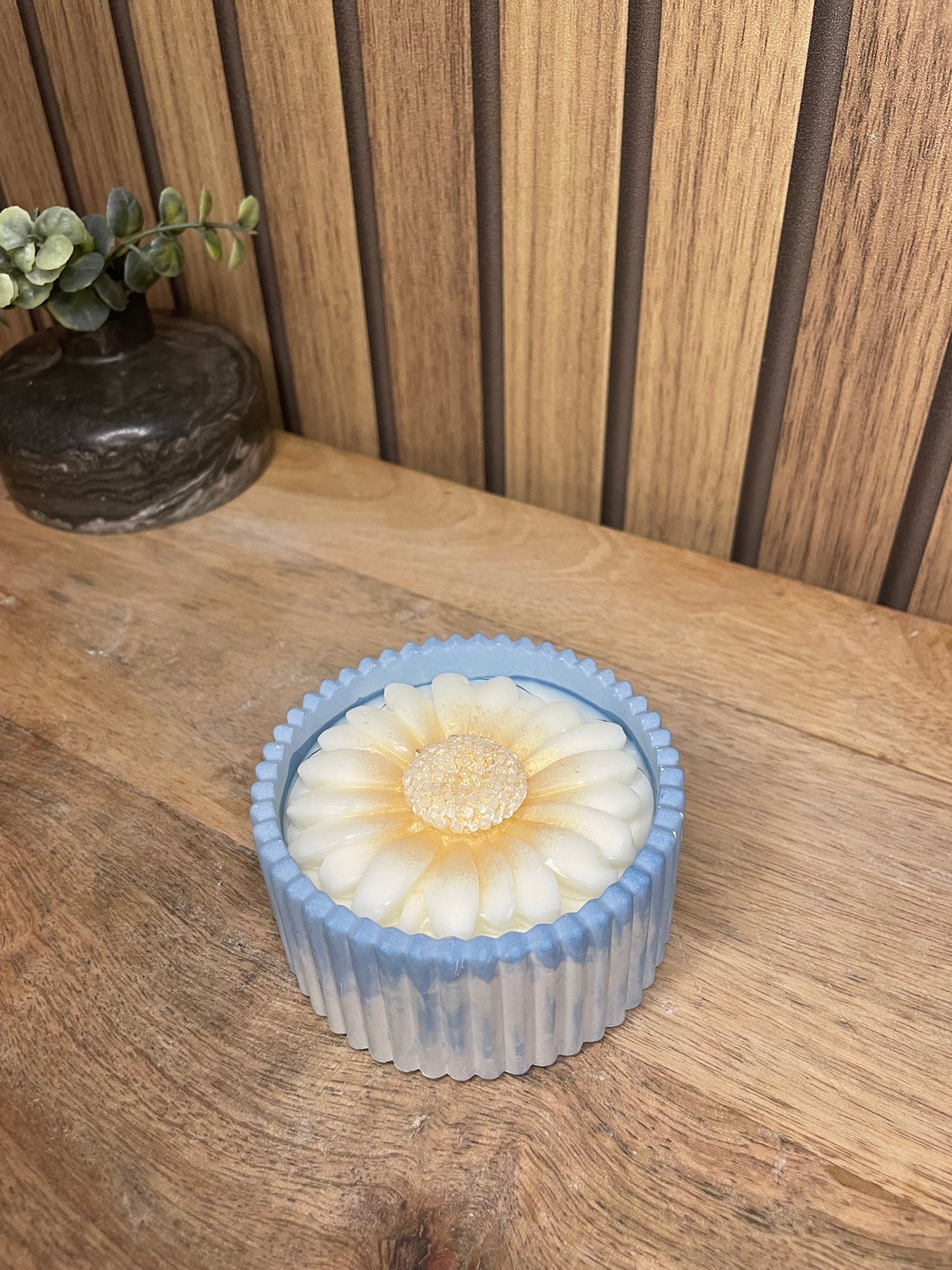 Décoration bougie parfumée fleur personnalisable
