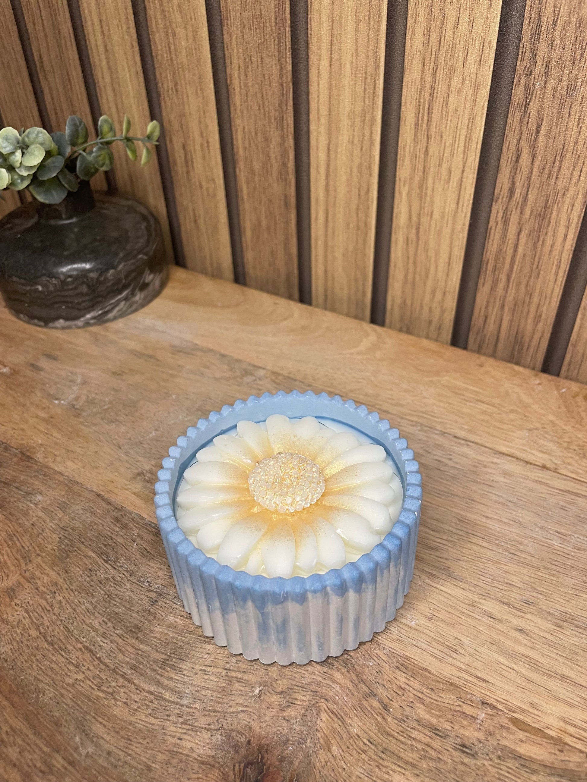 Décoration bougie parfumée fleur personnalisable