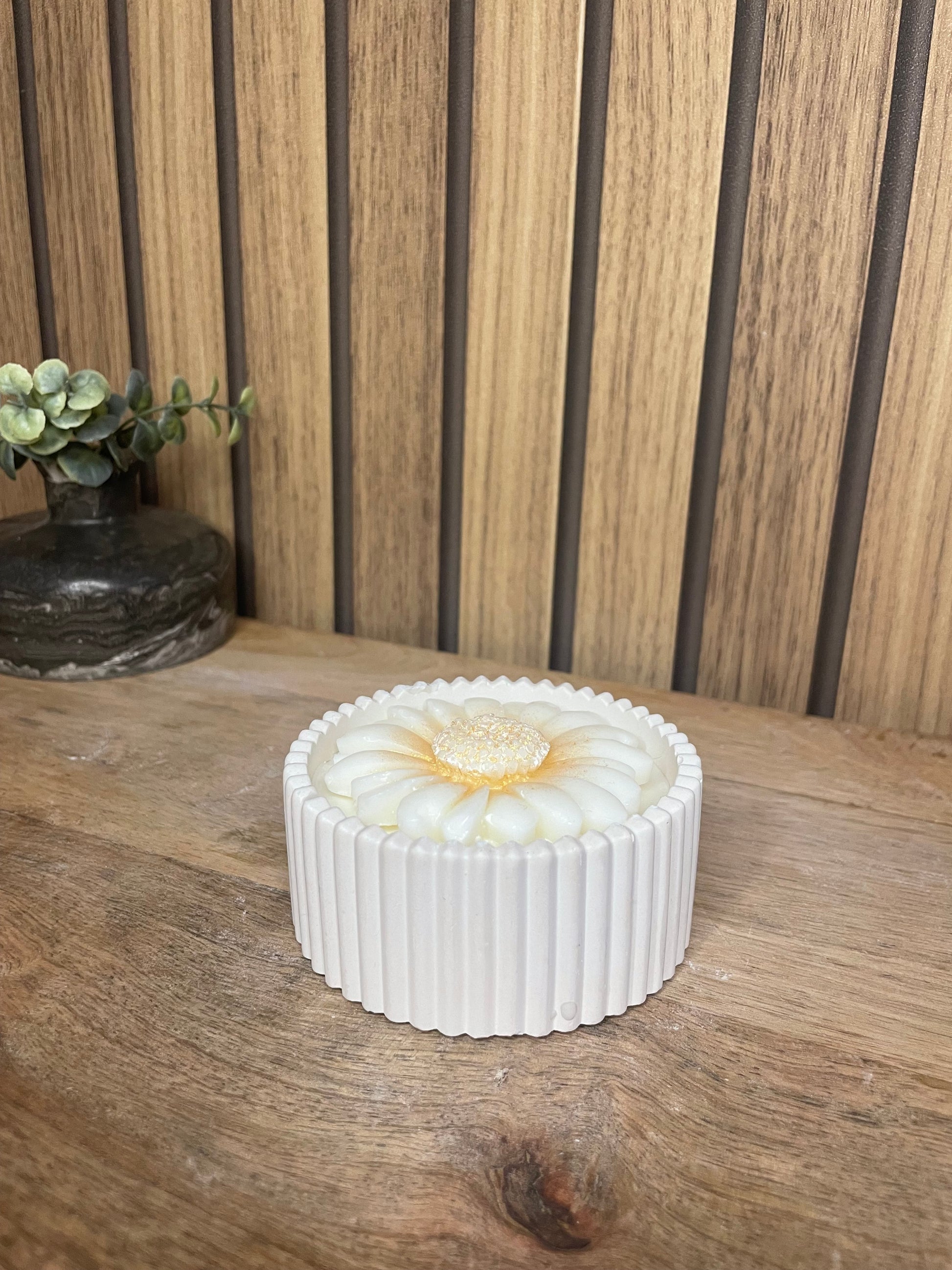 Décoration bougie parfumée fleur personnalisable