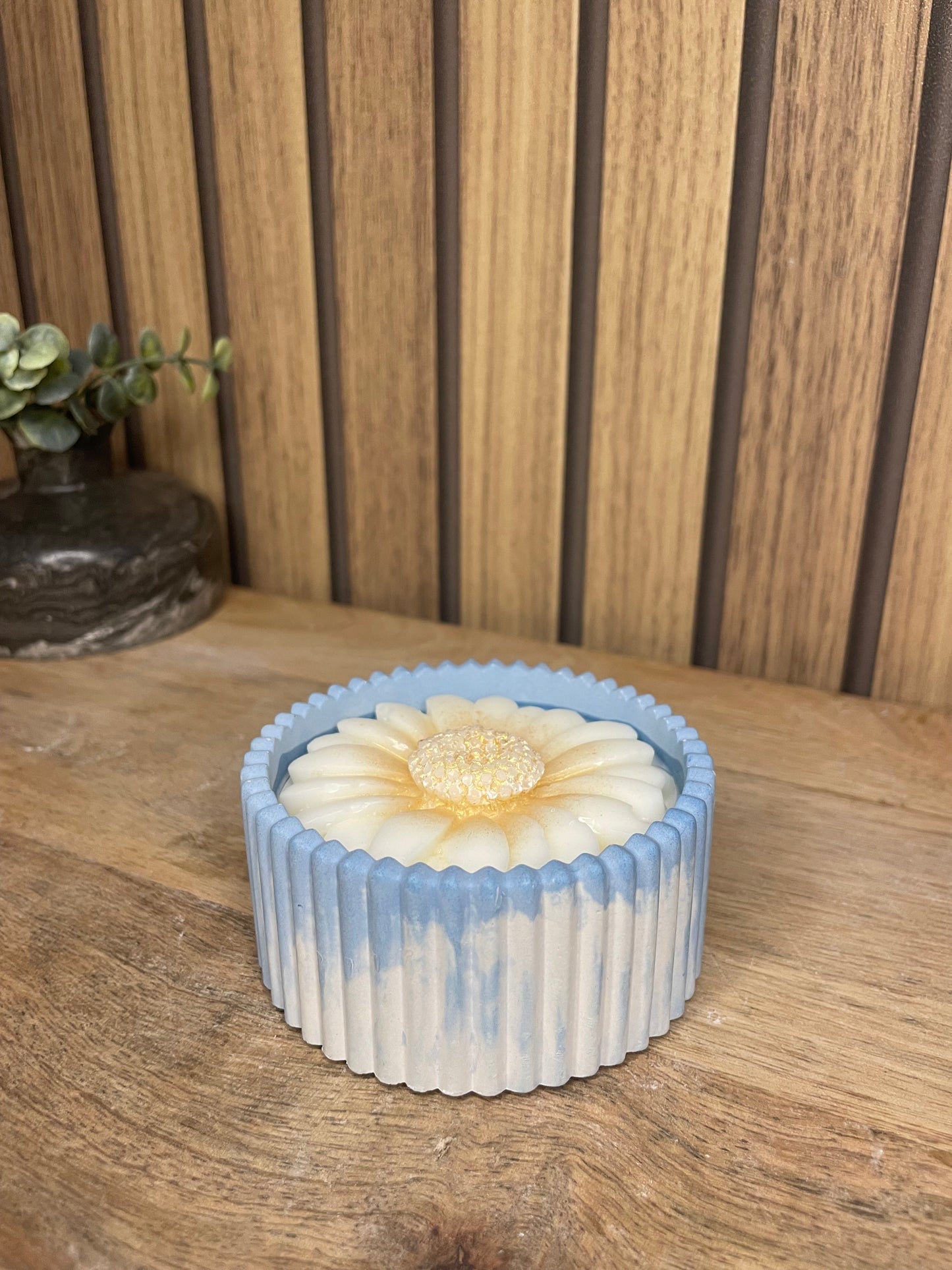 Décoration bougie parfumée fleur personnalisable