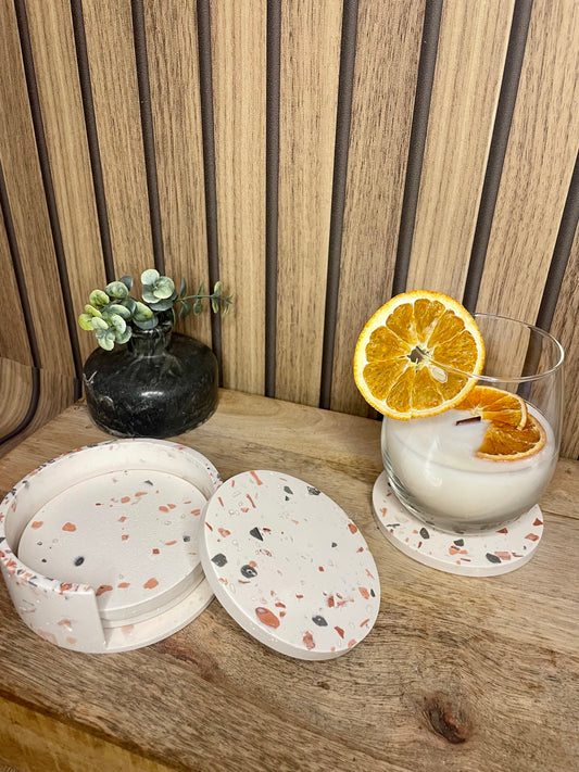 Dessous de verres. TERRAZZO. Cocktails. Apéro. Verres. Socle de rangements. Invités. Vaisselles. Accessoires maison.