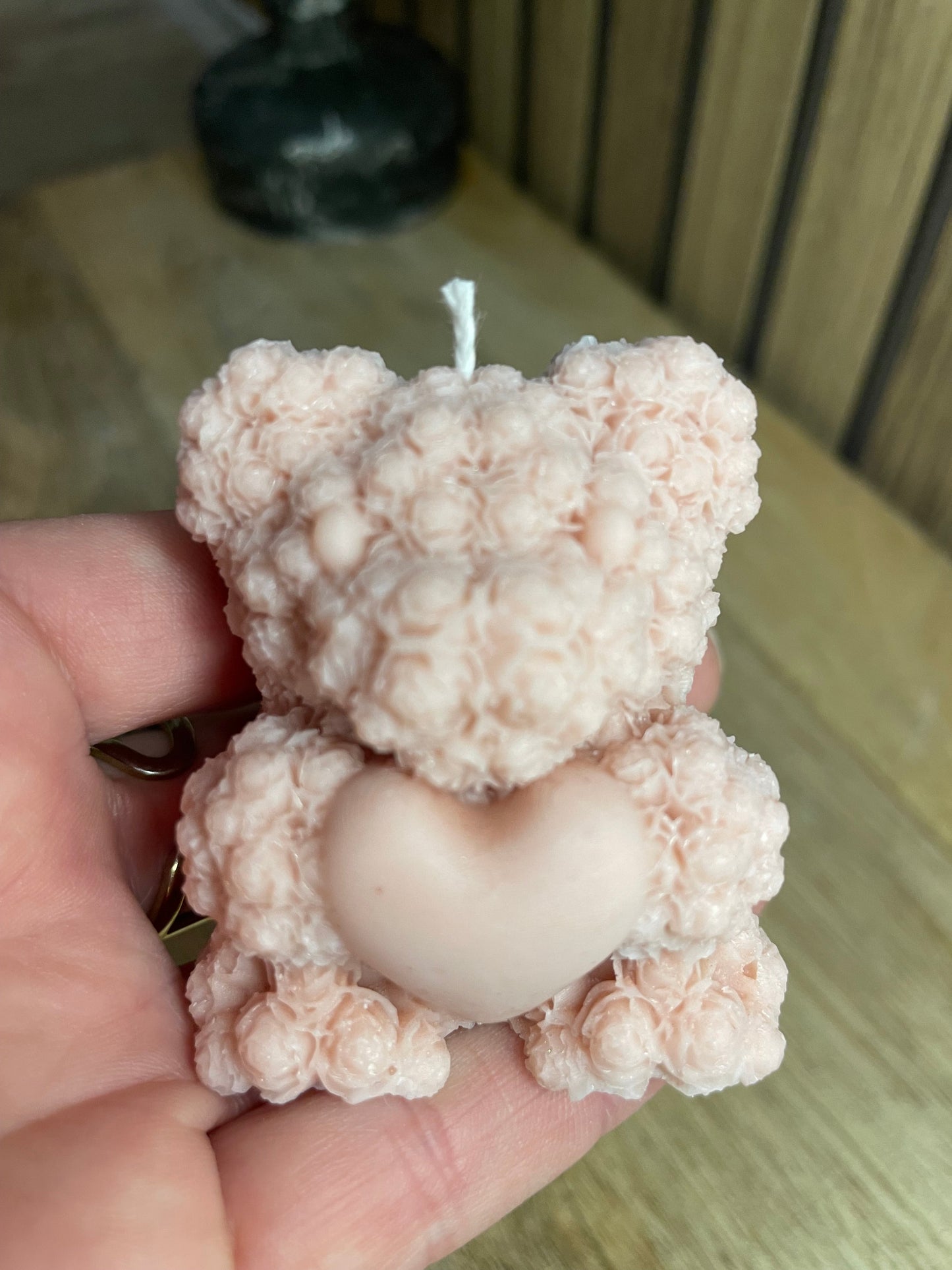 Décoration bougie parfumée ourson personnalisable. Cire végétal et fragrances de Grasse. Bougie artisanale. Cadeaux pour événements et cérémonies
