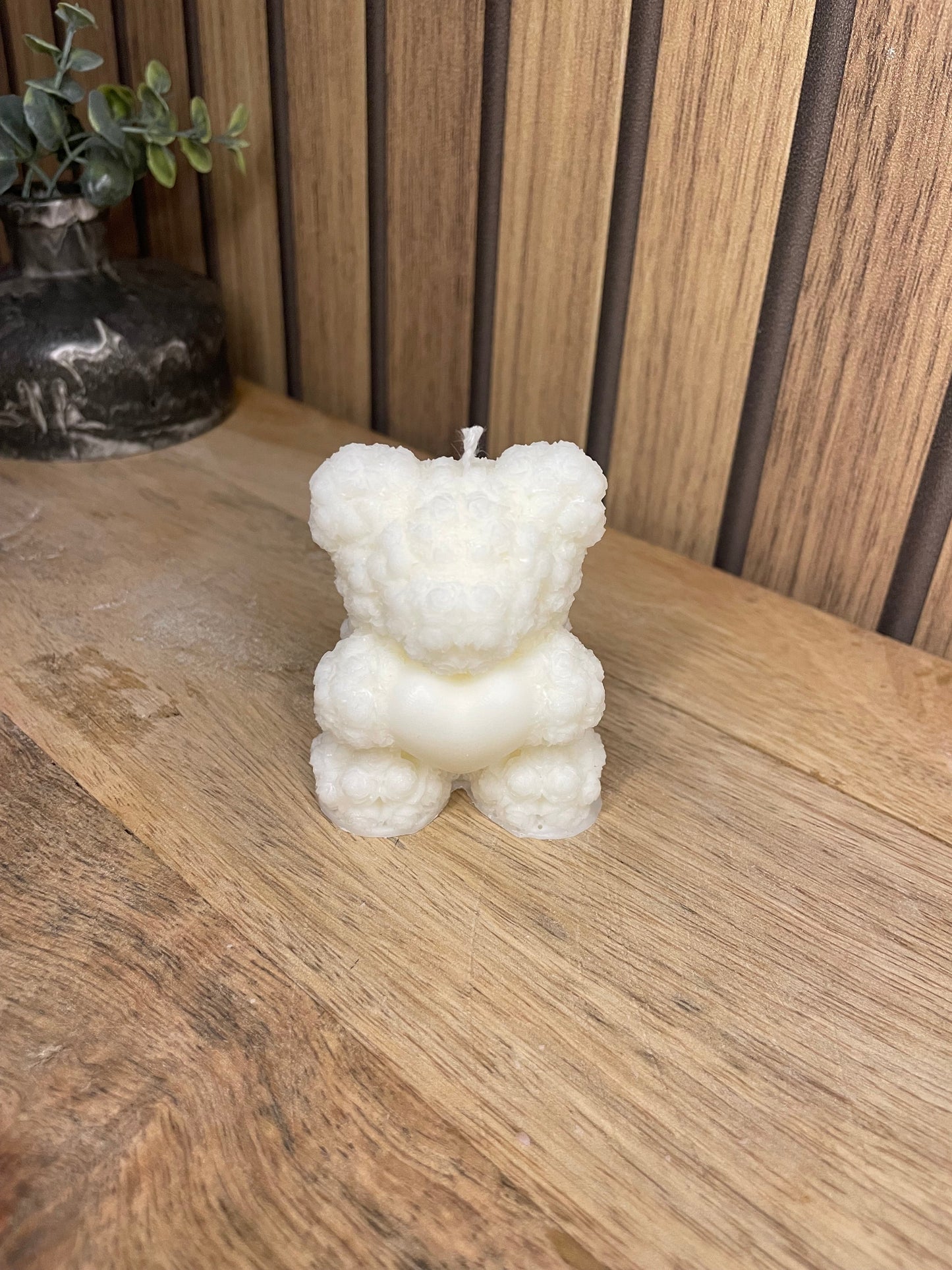 Décoration bougie parfumée ourson personnalisable. Cire végétal et fragrances de Grasse. Bougie artisanale. Cadeaux pour événements et cérémonies