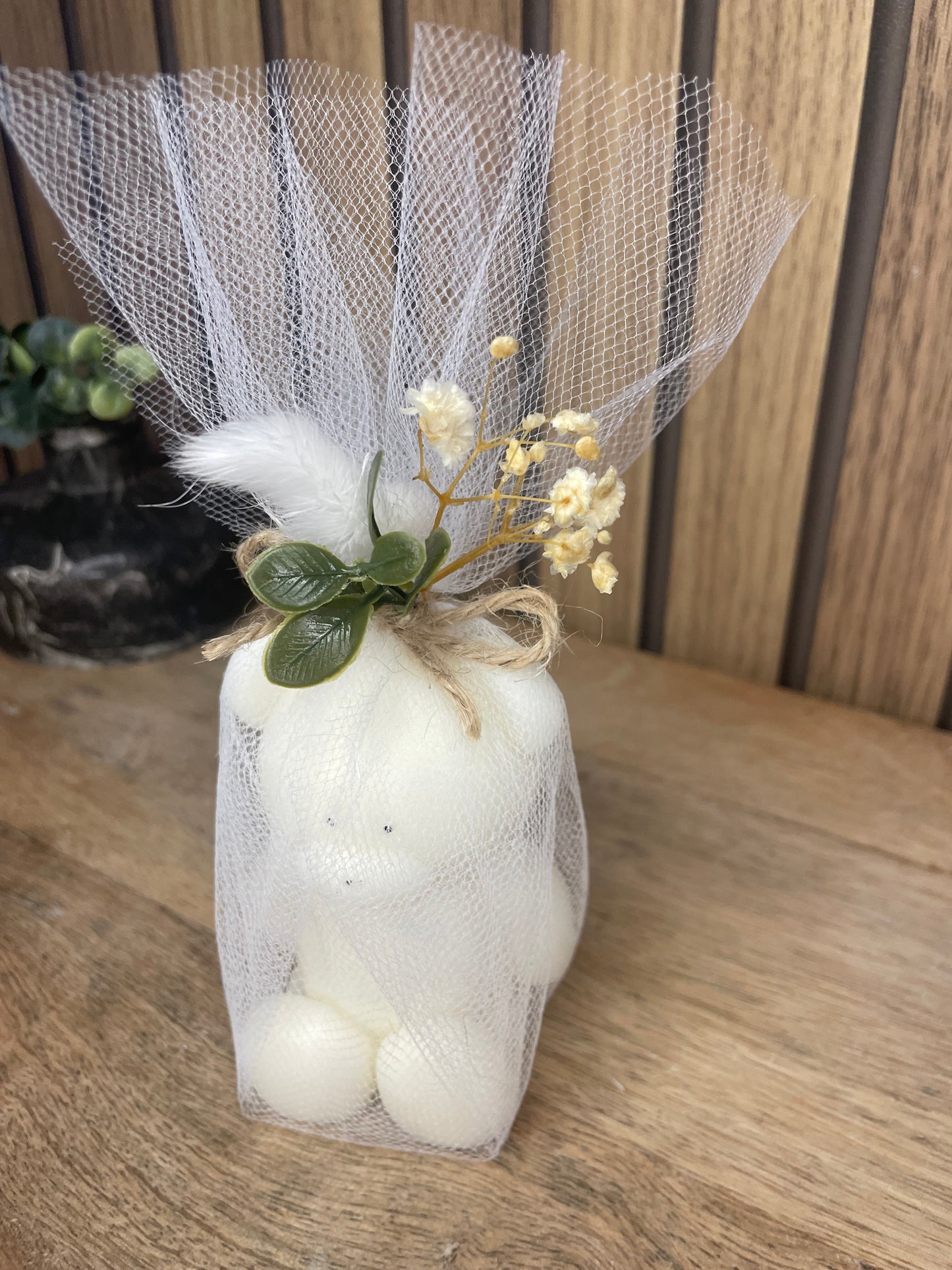 Décoration bougie parfumée nounours et fleurs séchées. Cire végétal et fragrances de Grasse. Bougie artisanale. Cadeaux pour événements et cérémonies 