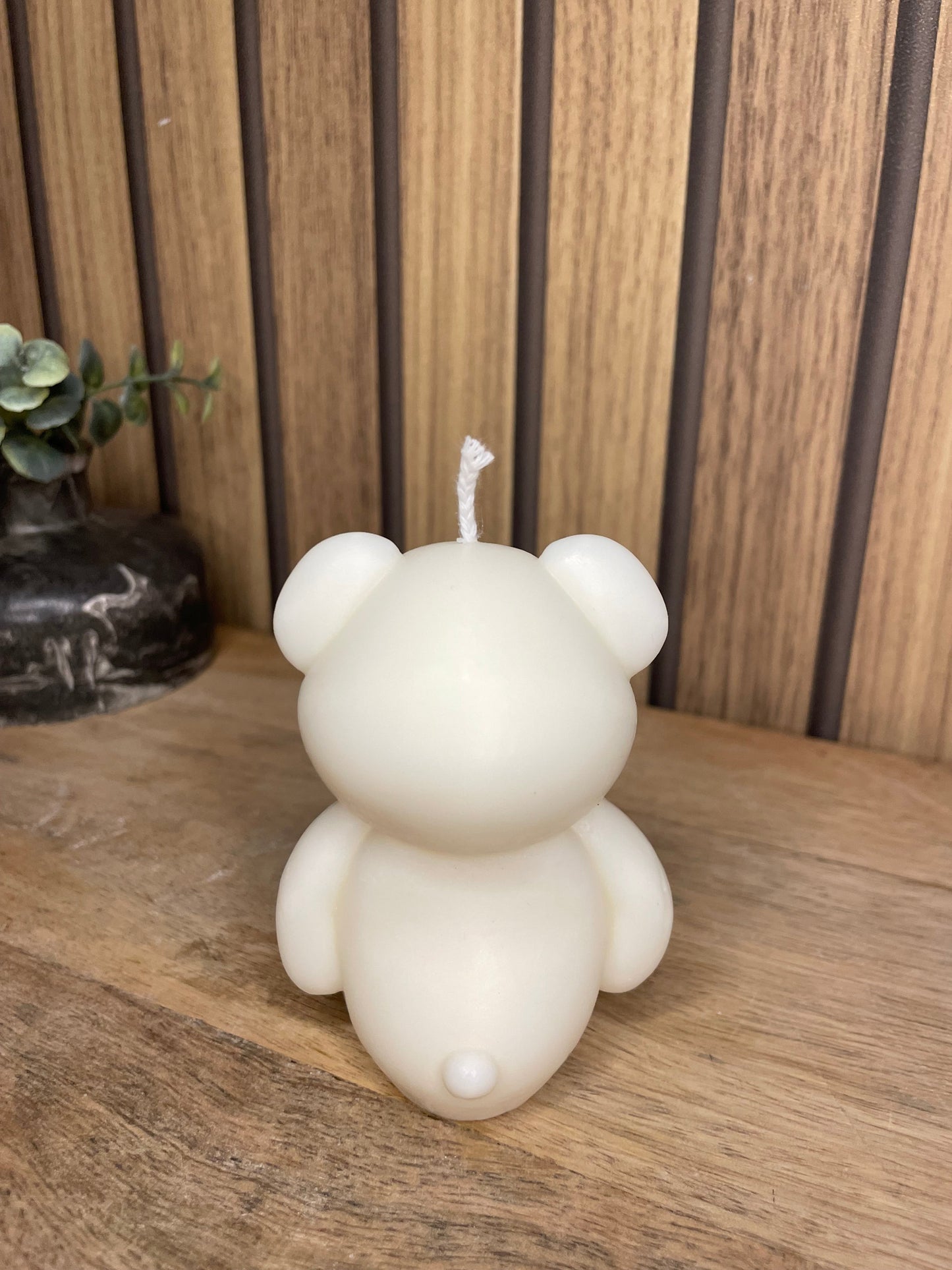 Décoration bougie parfumée nounours et fleurs séchées. Cire végétal et fragrances de Grasse. Bougie artisanale. Cadeaux pour événements et cérémonies 