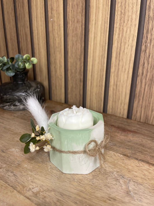 Décoration bougie parfumée pivoine et fleurs séchées personnalisable pour cadeaux événements et cérémonies 