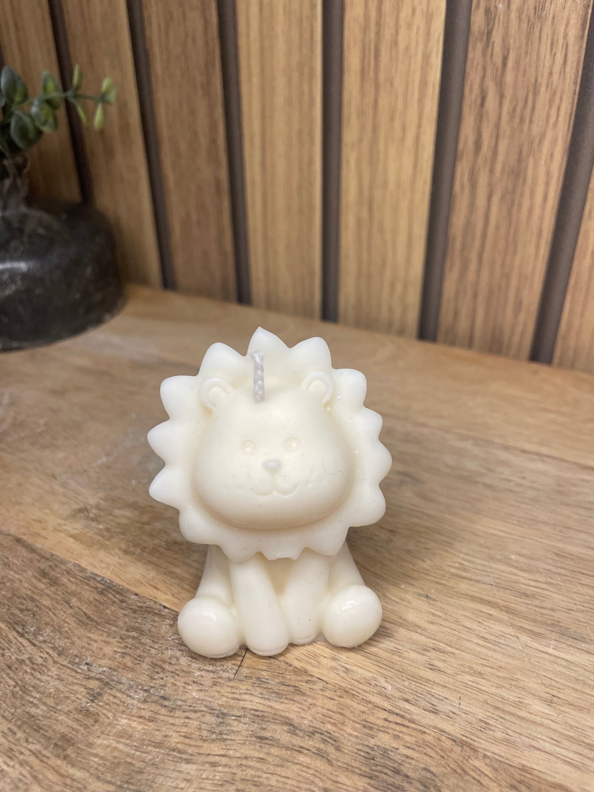 Bougie parfumée lion et fleurs séchées personnalisable pour cadeaux événements et cérémonies 