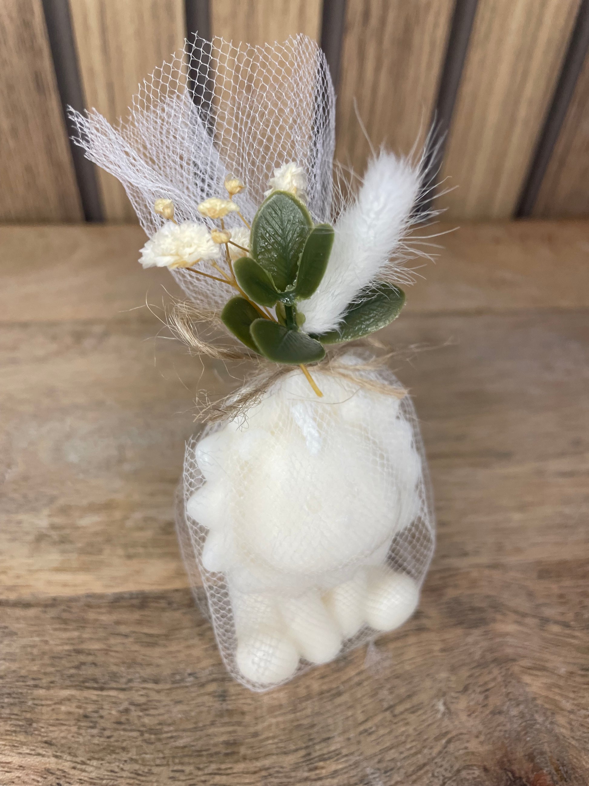 Bougie parfumée lion et fleurs séchées personnalisable pour cadeaux événements et cérémonies 