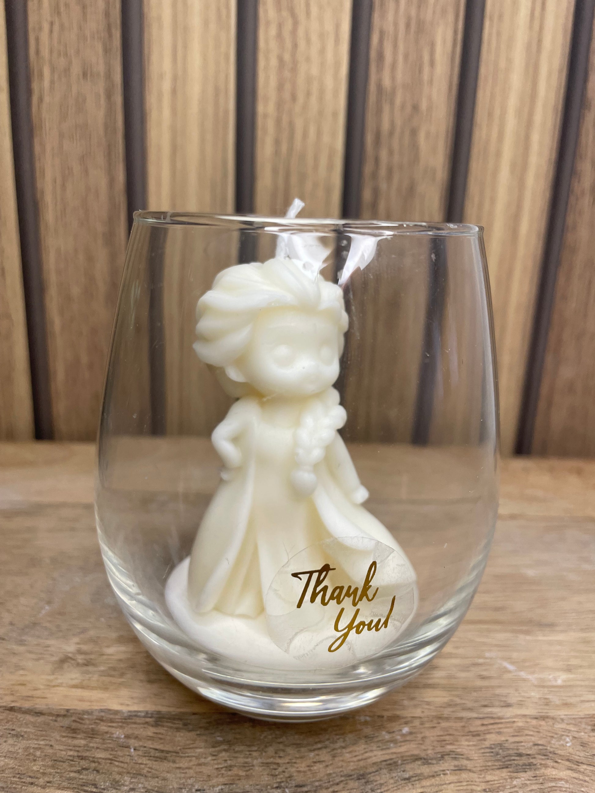 Décoration bougie parfumée en verre personnalisable reine des neiges pour cadeaux événements et cérémonies 