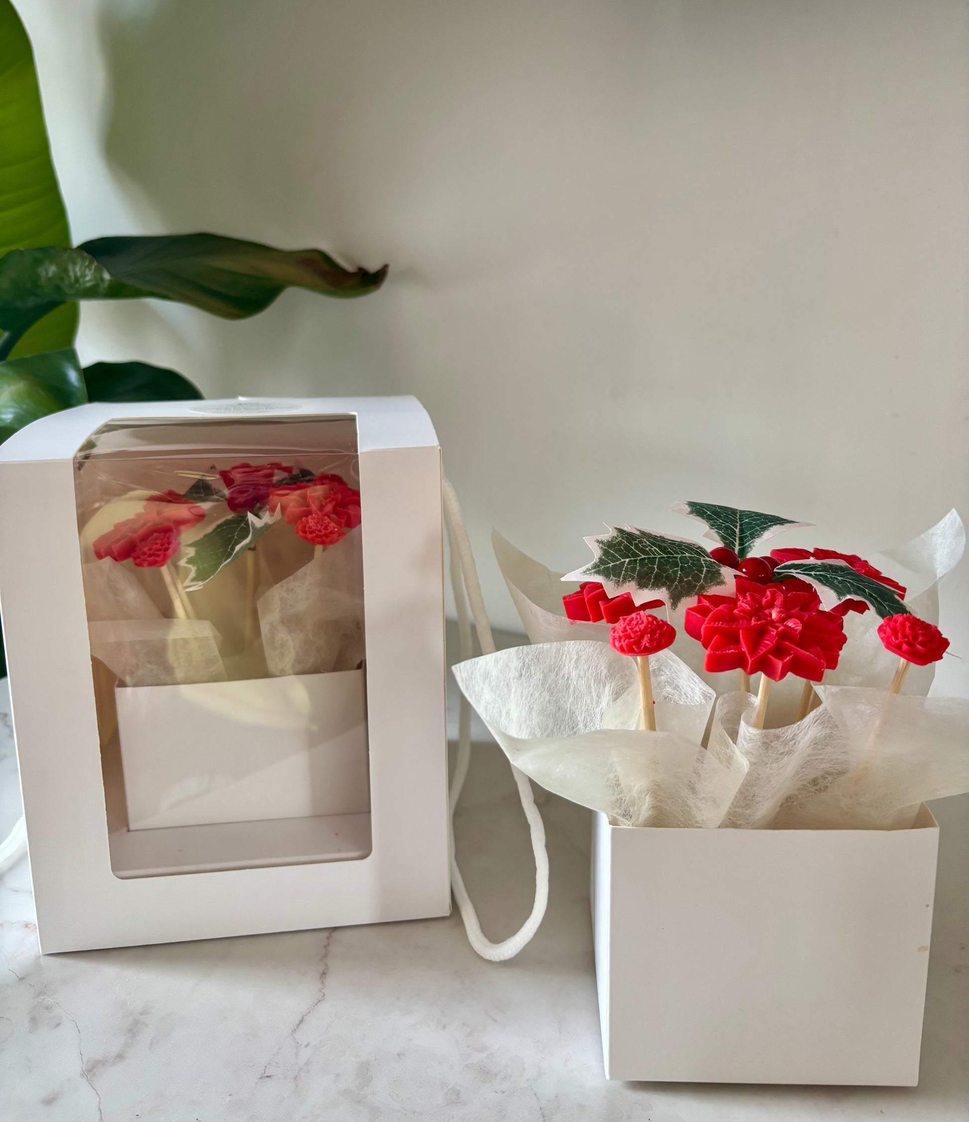 Bouquet de bougies. Cadeau. Noël. Cadeau de noël. Idée cadeau. Bougie parfumée. Fleur éternelle. Fleur. Bouquet.