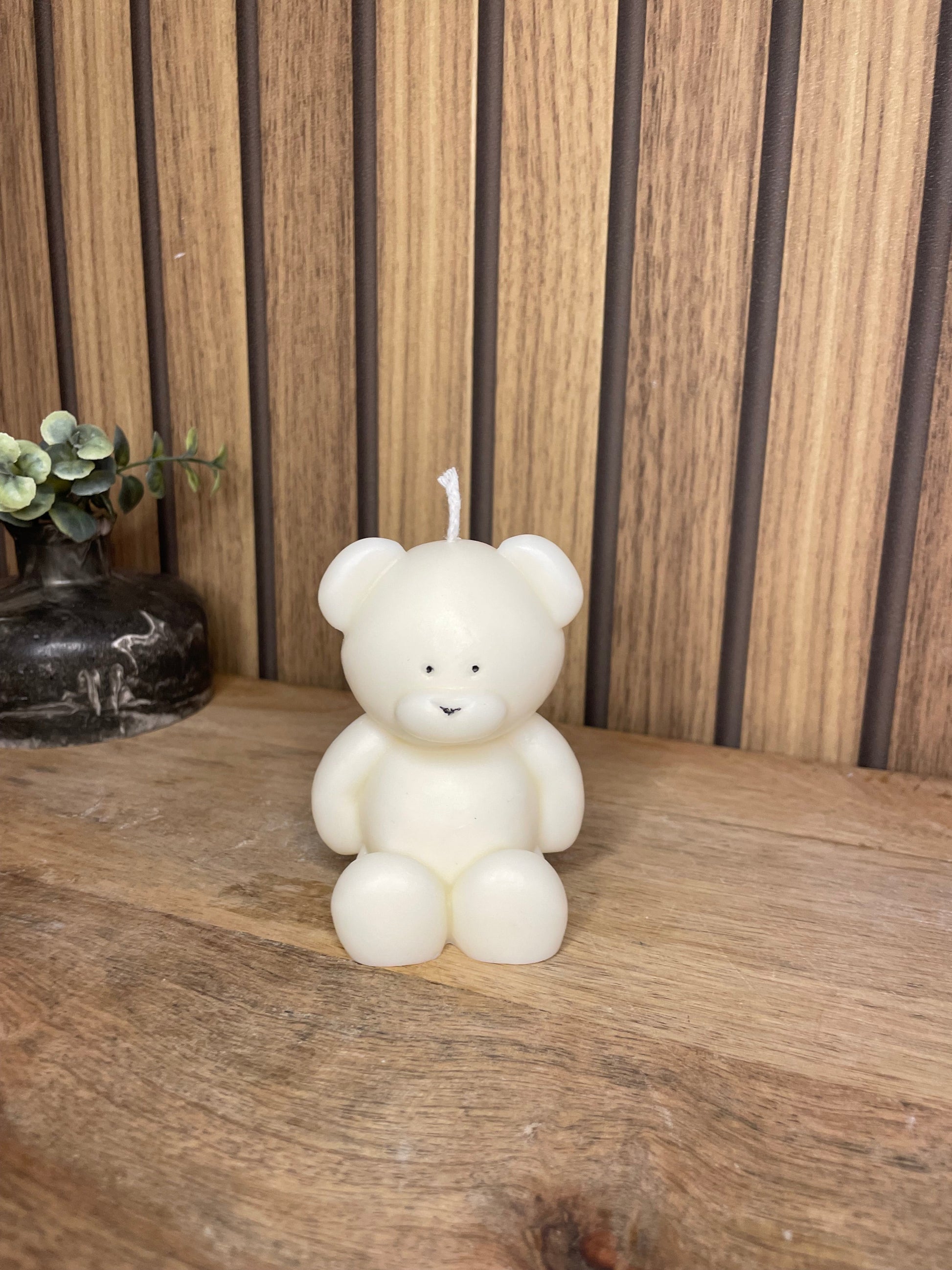Décoration bougie parfumée nounours et fleurs séchées. Cire végétal et fragrances de Grasse. Bougie artisanale. Cadeaux pour événements et cérémonies 