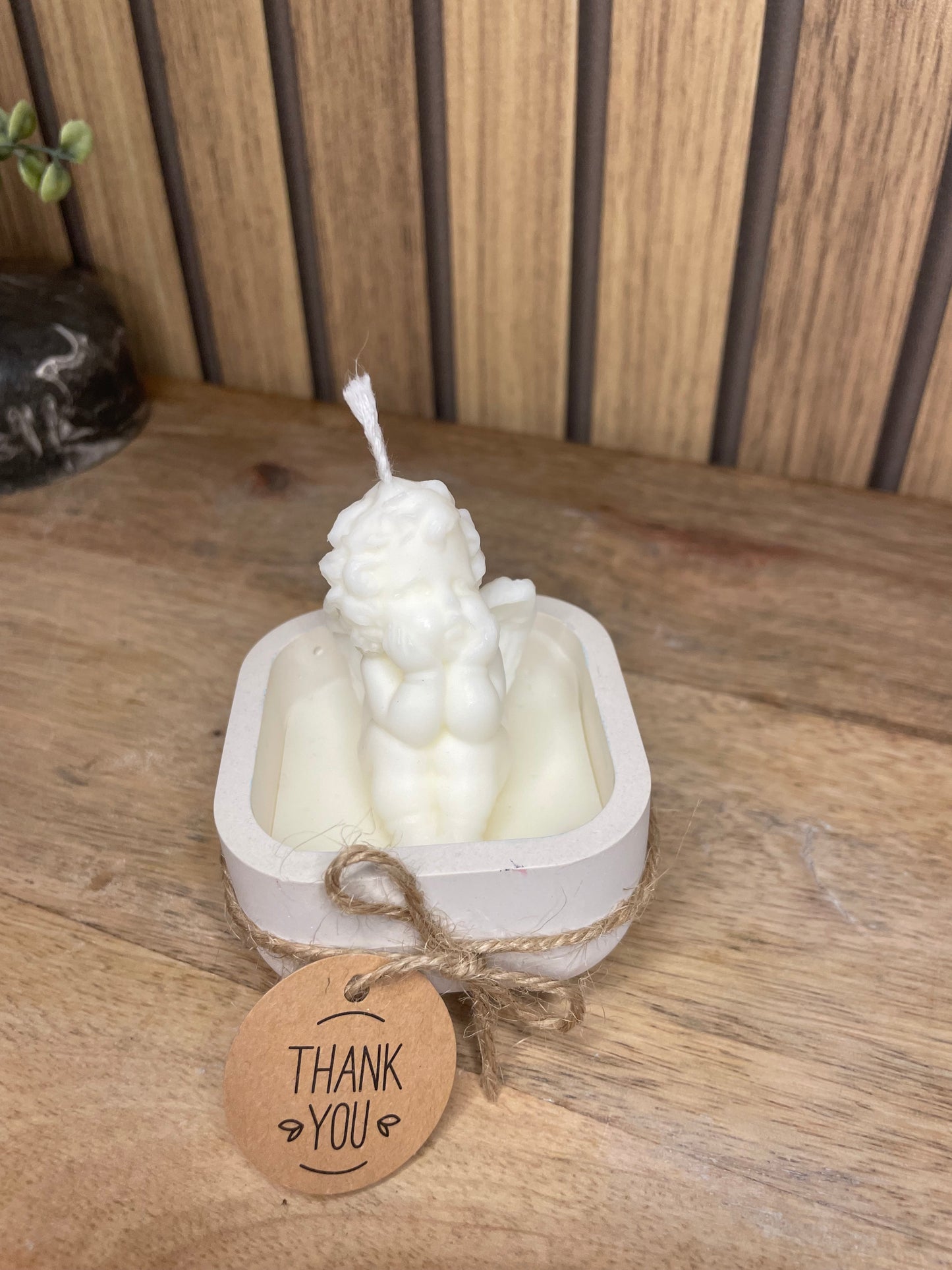 Décoration bougie parfumée ange personnalisable. Cire végétal et fragrances de Grasse. Bougie artisanale. Cadeaux pour événements et cérémonies 
