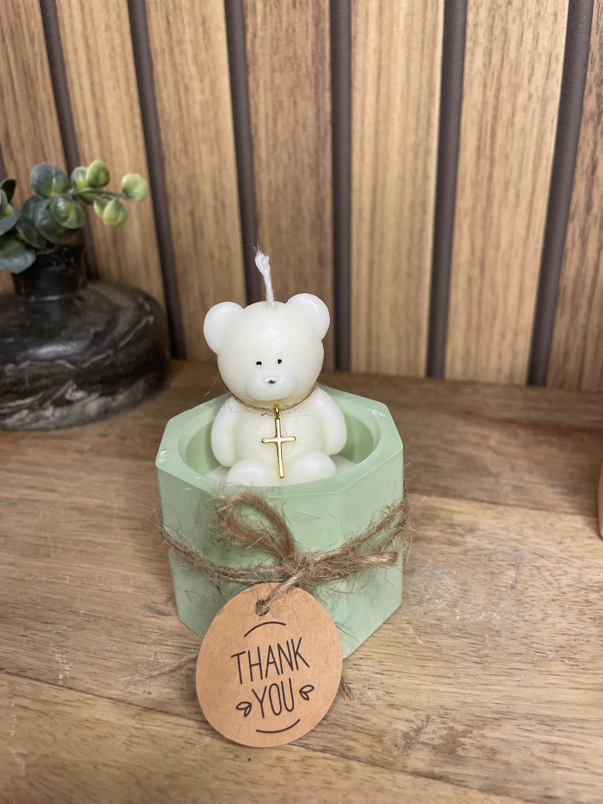 Décoration bougie parfumée nounours personnalisable pour cadeaux événements et cérémonies 