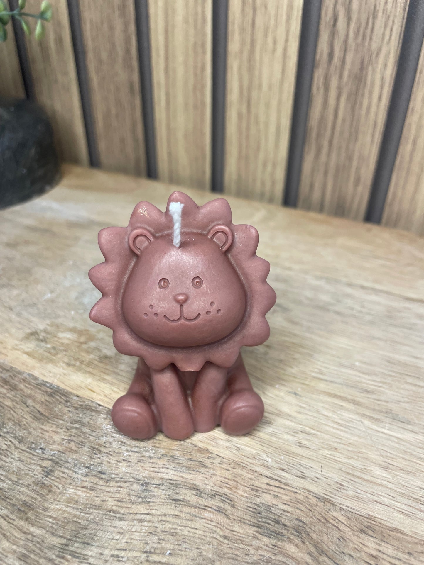 Bougie parfumée lion et fleurs séchées personnalisable pour cadeaux événements et cérémonies 