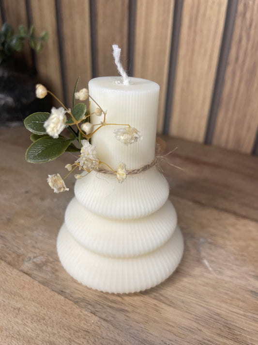 Décoration bougie parfumée avec des fleurs séchées personnalisable. Cire végétal et fragrances de Grasse. Bougie artisanale. Cadeaux pour événements et cérémonies 