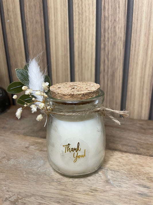 Décoration bougie parfumée et fleurs séchées personnalisable. Cire végétal et fragrances de Grasse. Bougie artisanale. Cadeaux pour événements et cérémonies 