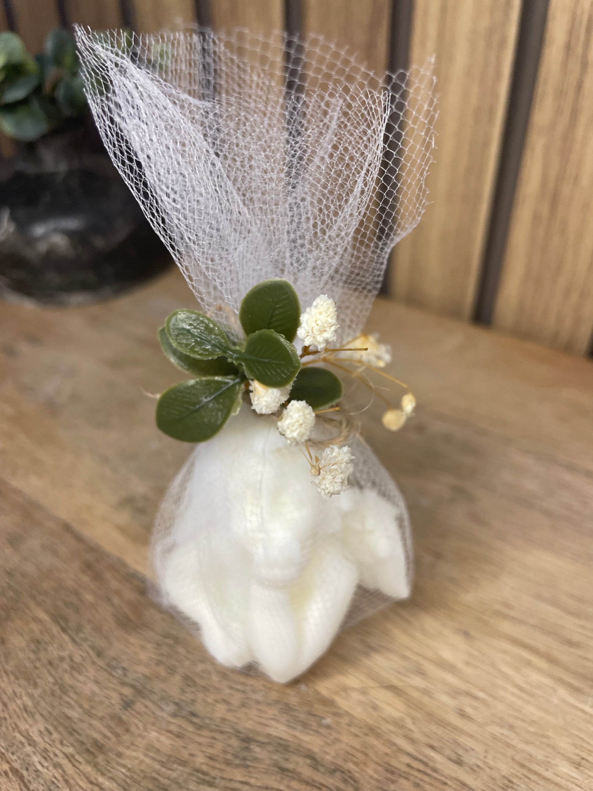 Bougie parfumée ange et fleurs séchées 