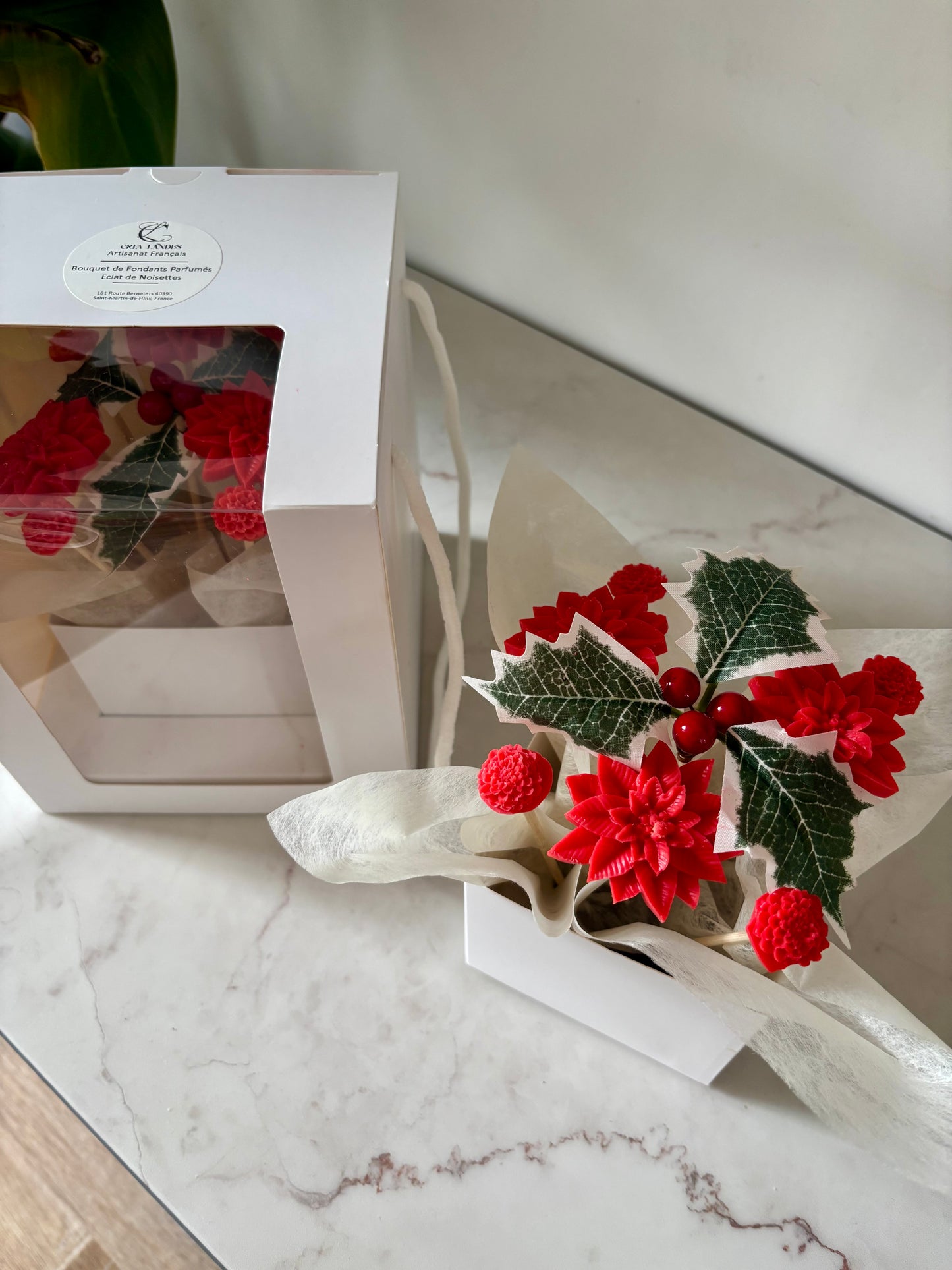 Bouquet de bougies. Cadeau. Noël. Cadeau de noël. Idée cadeau. Bougie parfumée. Fleur éternelle. Fleur. Bouquet.