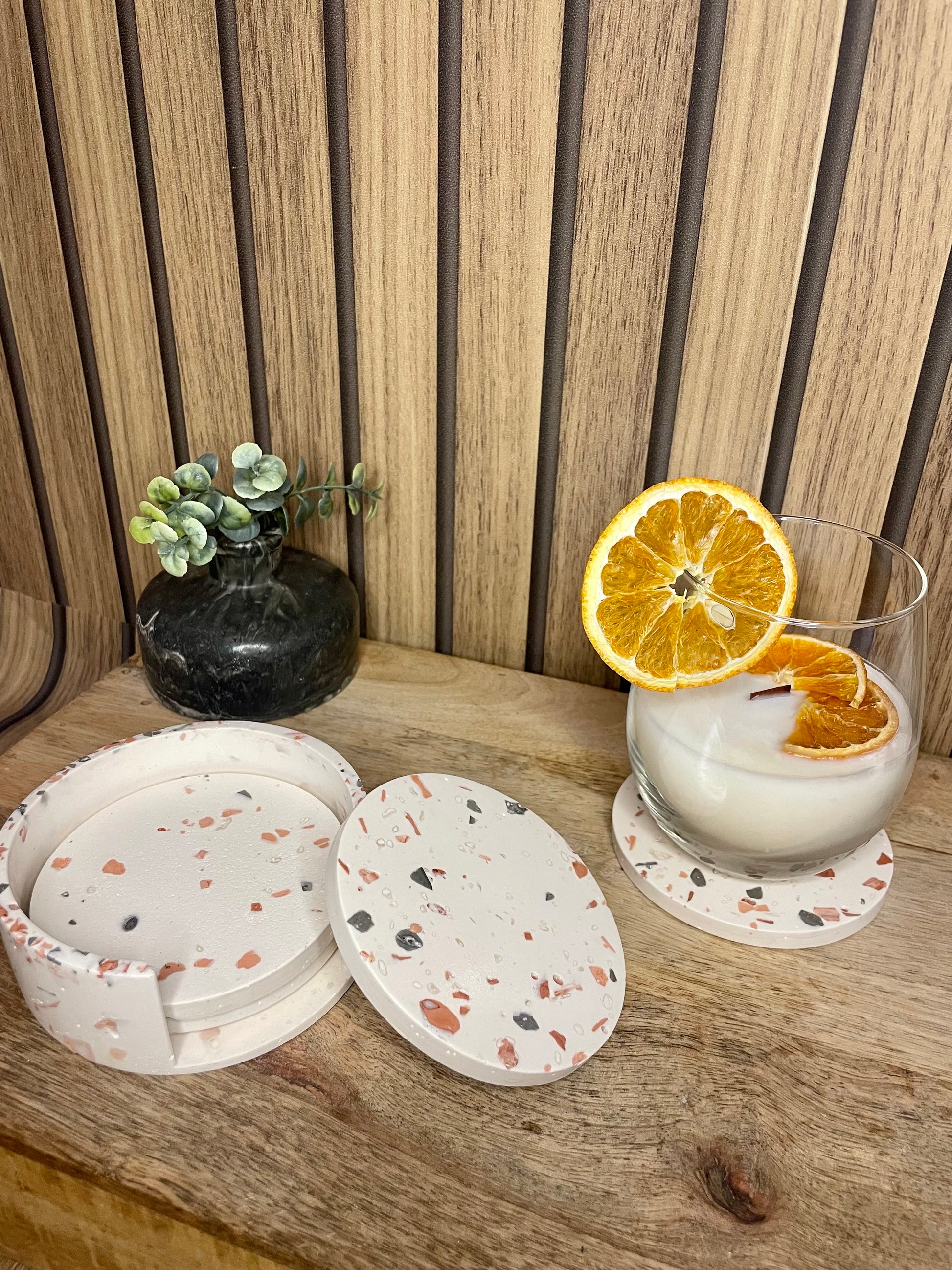 Dessous de verres. TERRAZZO. Cocktails. Apéro. Verres. Socle de rangements. Invités. Vaisselles. Accessoires maison. 