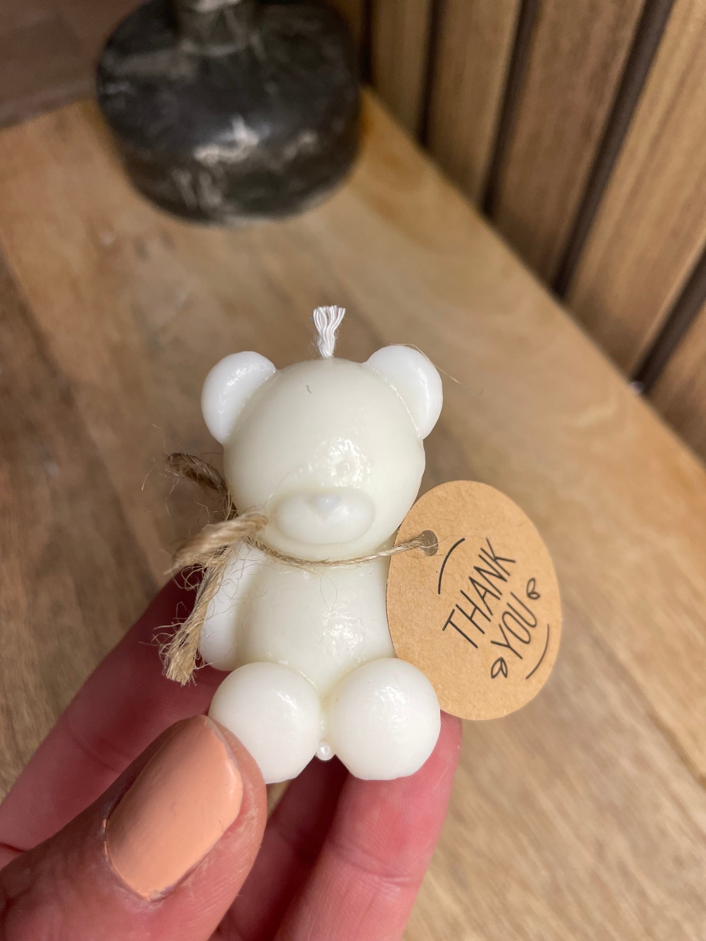Décoration bougie parfumée nounours. Cire végétal et fragrances de Grasse. Bougie artisanale. Cadeaux pour événements et cérémonies 
