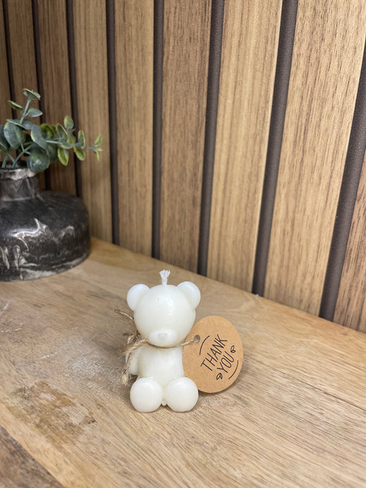 Décoration bougie parfumée nounours. Cire végétal et fragrances de Grasse. Bougie artisanale. Cadeaux pour événements et cérémonies 
